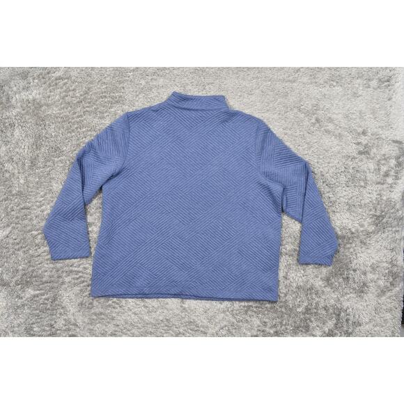 Weekends by Chico's Blue Pullover Sweater Size 3 Knit Mock Neck Long Sleeve - Picture 2 of 8